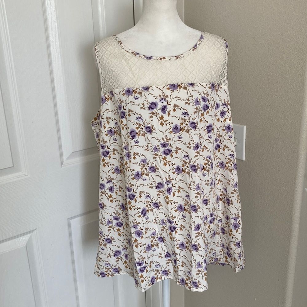 Bloomchic Purple Floral Crotched Top Sz 14-16